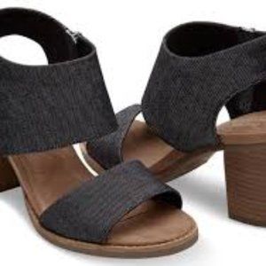 TOM's Majorca Dark Denim Sandal, Size 7.5